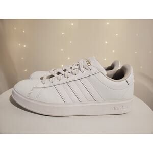 Adidas Grand Court Womens Cloudfoam Sneakers Size 8.5 Triple White Tennis Shoes